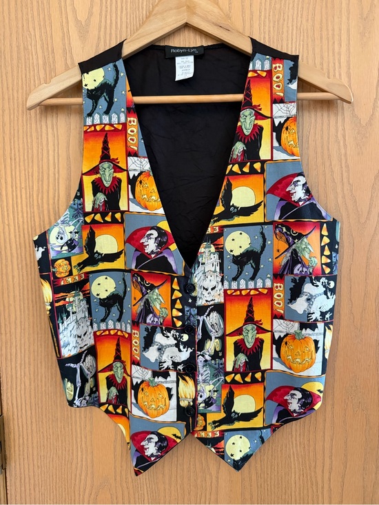 Robyn-Lyn Jackets & Blazers - ROBYN-LYN Retro 90s Vintage Spooky Halloween 100% Cotton Vest Women’s Size S/M